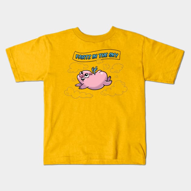 farts in the sky Kids T-Shirt by samanta flôor